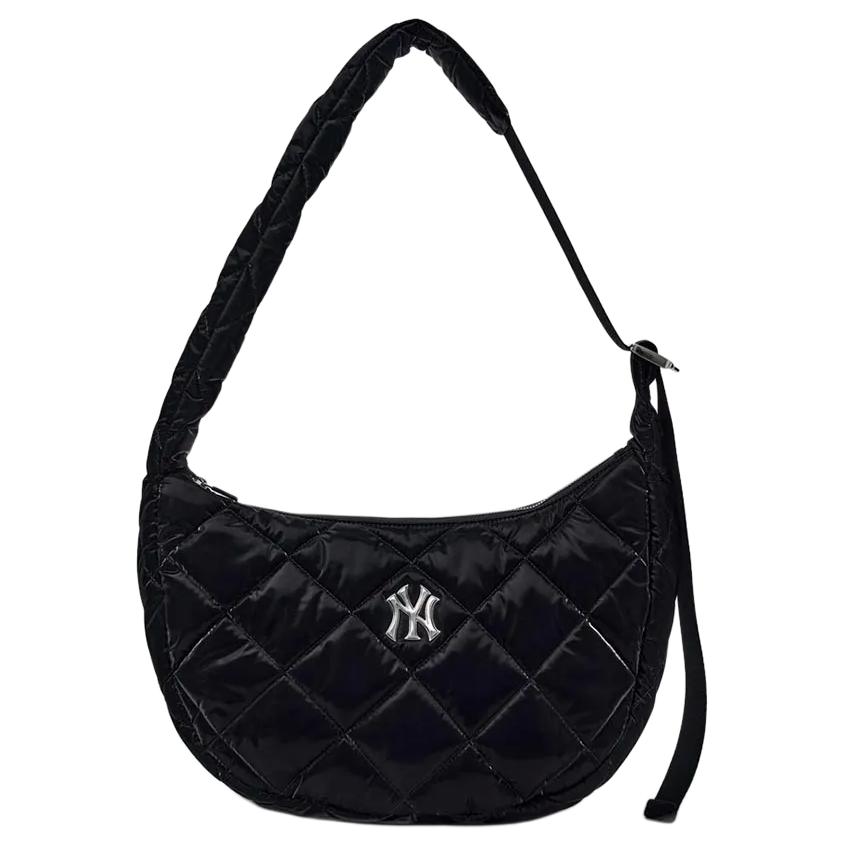 

MLB X New York Yankees Quilted Casual Versatile PU Handheld Crossbody Shoulder Bag Women Bags Black 3ABQL064N-50BKS-BLACK Black