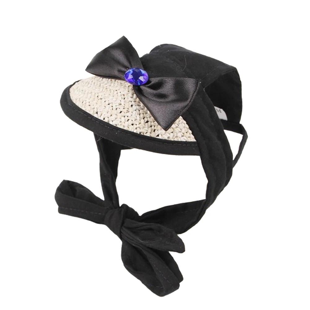

Spring Pet Sun Hat for Cats Dogs Breathable Sunshield Cap with Ear Holes Puppies Kittens Adjustable Outdoor Sun Protection Hat S чёрный