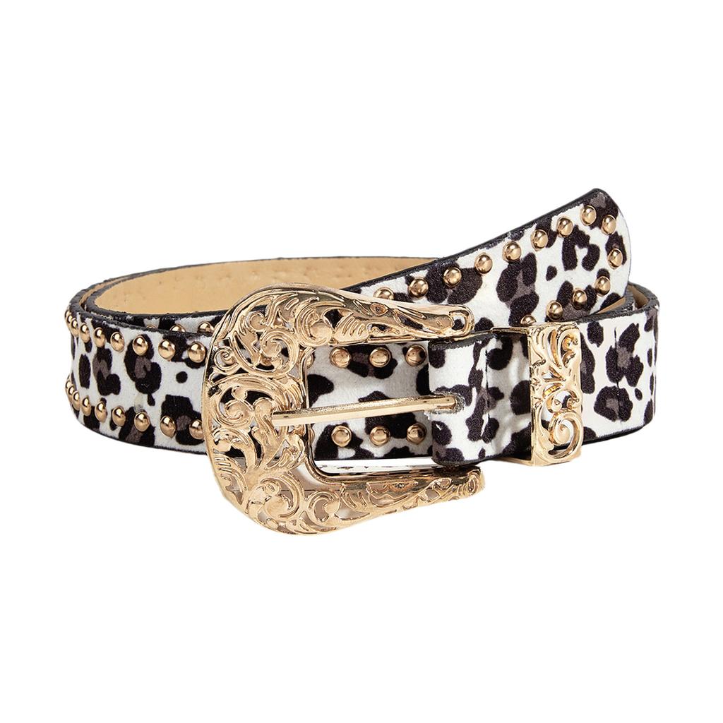 Nietenbesetzter PU-Gürtel Verstellbarer Bund Dornschließe Gürtel für Damen Herren Cooler Bund Punk-Stile Taillendekoration