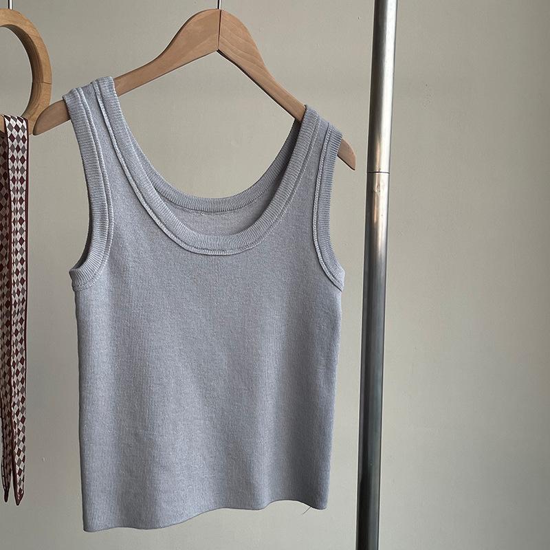 Taochuan, keep your own vest! Fashion U-neck knitted vest for women s 25 spring 10 wool inner top YL2120 One size fits all серый