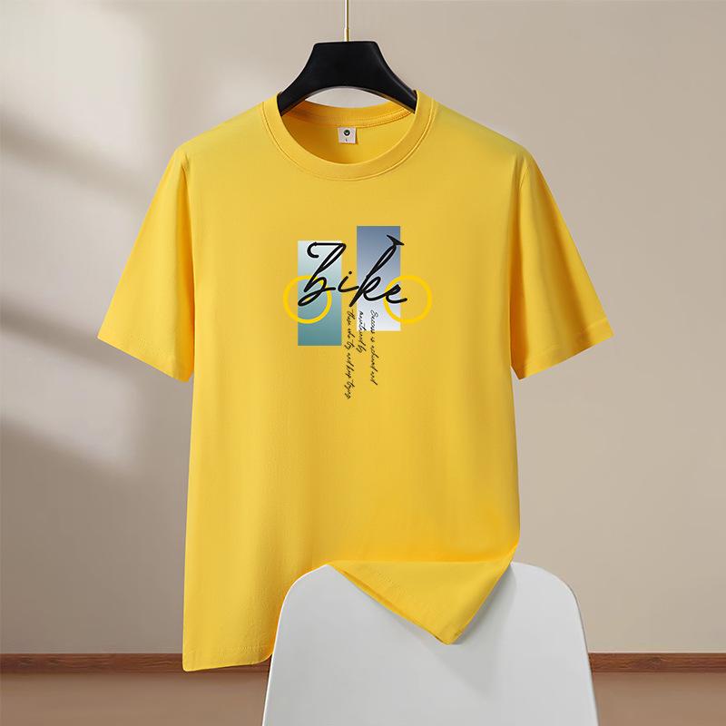 

Велосипедная мужская футболка с коротким рукавом из 100% хлопка, мужская футболка с круглым вырезом, повседневная футболка S-6XL XXXL жёлтый