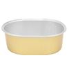 10Pcs Disposable Oval‑Shaped Aluminum Foil Cake Baking Cup Mold with Lid Kitchen Accessory(Gold )