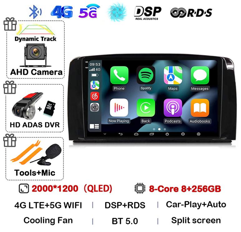 Android 14 Carplay For Mercedes Benz R-Class R Class W251 R280 R300 R320 2005-2017 Car Radio Multimedia Video Player GPS Stereo