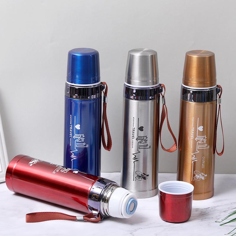 

Великої місткості 316 Нержавіюча сталь Ізольований Дорожній Чайник та Спортивна Пляшка для Води 500ml - 1000ml