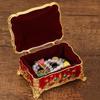 Mini Portable Jewelry Storage Box Bracelet Organizer,Embossed Castle Enamel Alloy Ring Storage Jar Dresser Display Decorative