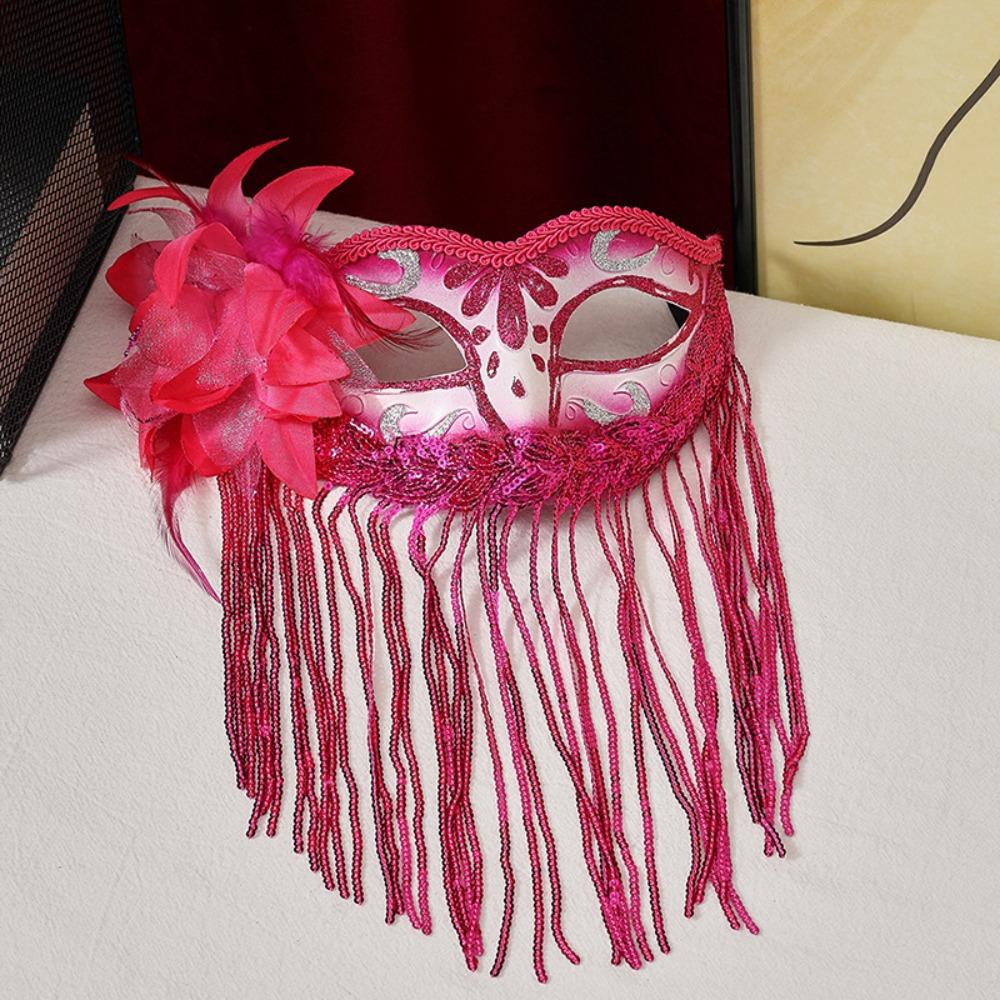 Mysterious Half Face Mask Tassel Design Party Mask Fashion Fox Mask  Masquerade