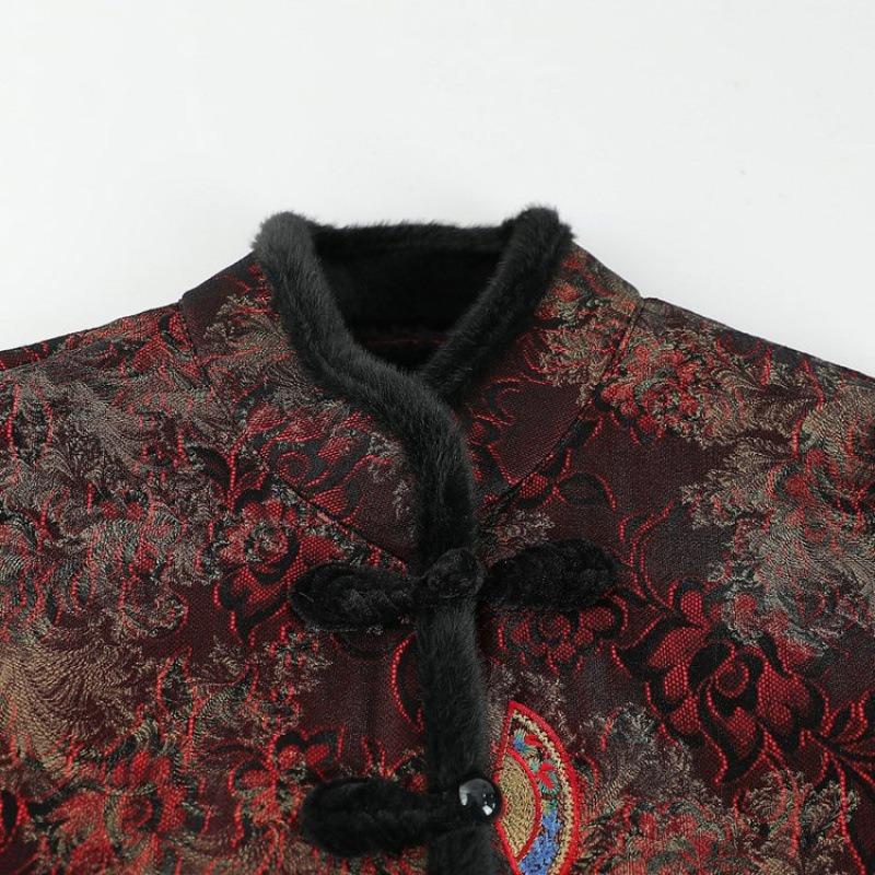 Autumn and Winter Thickened Vest Jacket Middle Old Vest Old Lady Vest Velvet Top