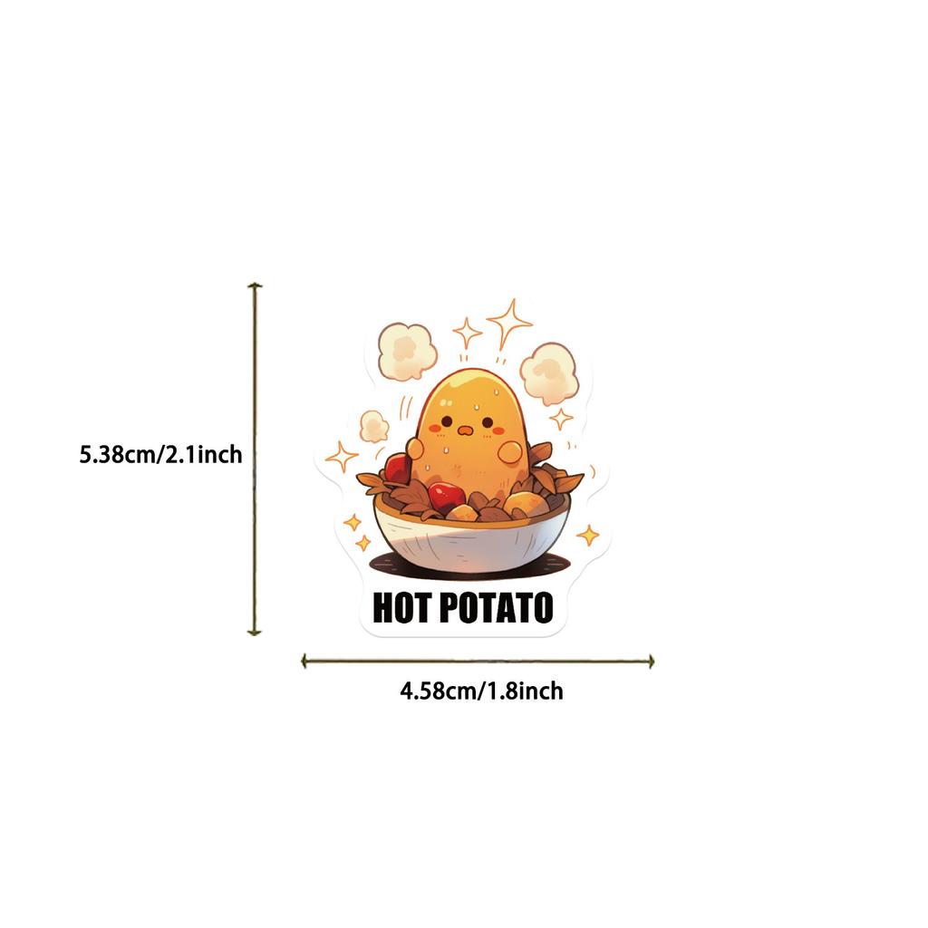 50/100 Fun Cartoon Potato Stickers Guitar Notebook Luggage DIY Waterproof Stationery Stickers