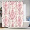 Vintage Pink Damask Shower Curtain Waterproof Home Decor Bathroom Accessories Decoration (180x180cm)