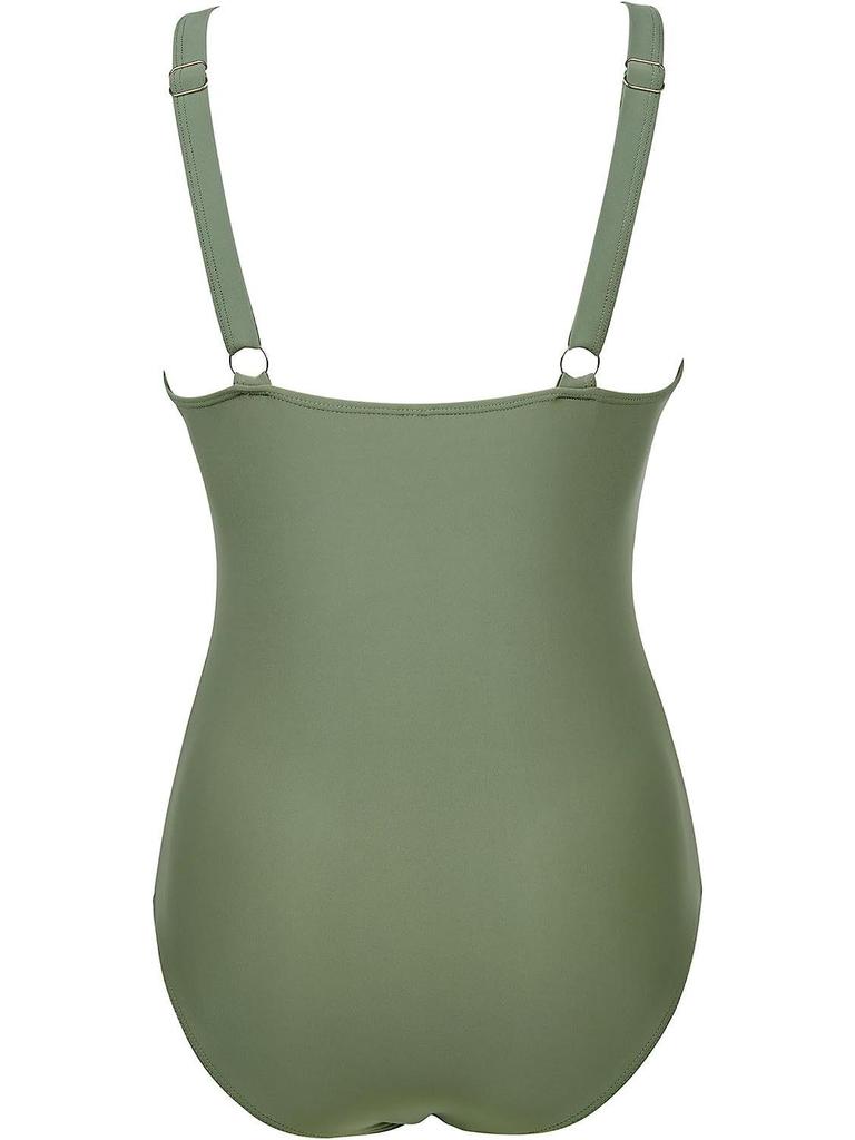 European & American High-Waist One-Piece Swimsuit - Sexy, Hollow Design