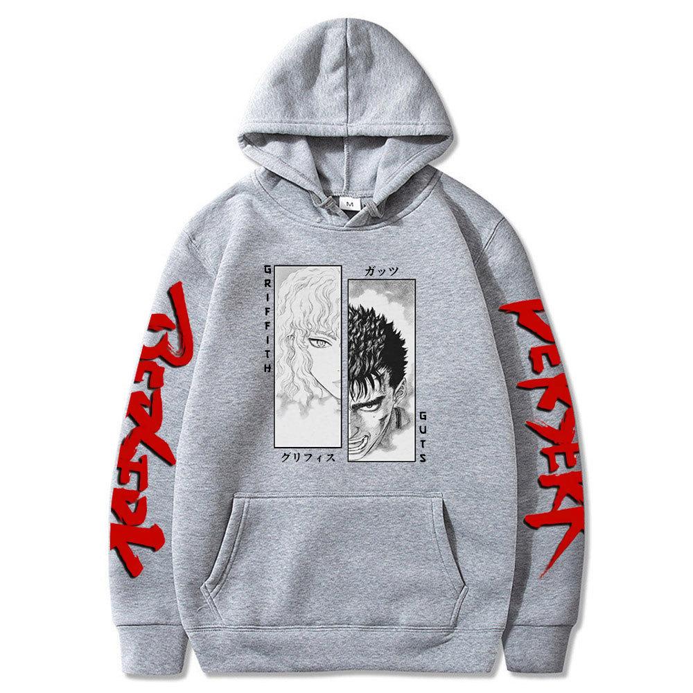 

Harajuku Berserk Anime Long Sleeve Sweatshirts Women Autumn Winter Fleece Streetwear S