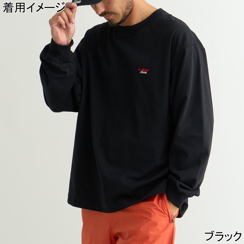 NANGA Men's Eco Hybrid Box Logo Embroidered Long Sleeve T-Shirt (White, Size L) NW24111G803