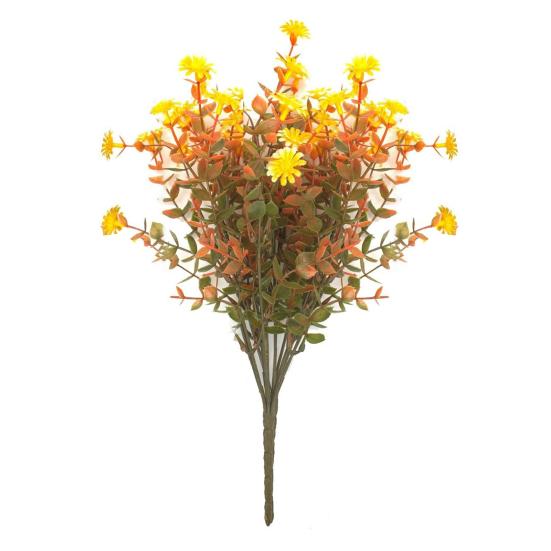 Fall Artificial Flower 7 Fork Realistic Fake Plastic Flower Home Office Wedding