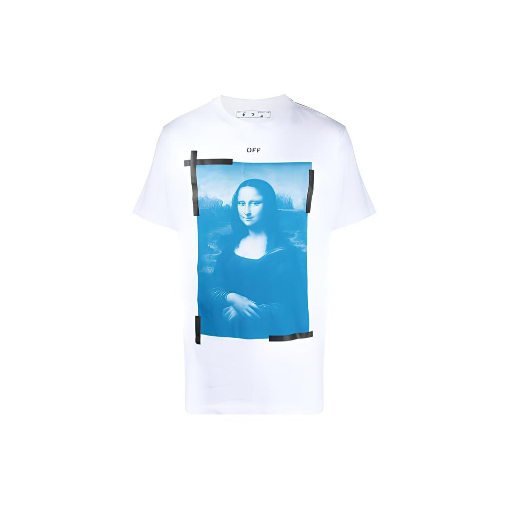 Off-White Ss22 Mona Lisa Pattern Printed Short Sleeve T-Shirt Men T-Shirts White OMAA027R21JER0020110WHITE