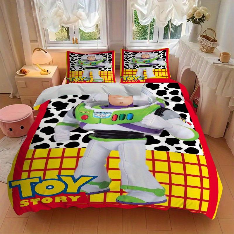 3pcs Buzz Lightyear Space Ranger Print Bedding Set (1 Cover + 2 Pillowcases, Without Inserts) D007