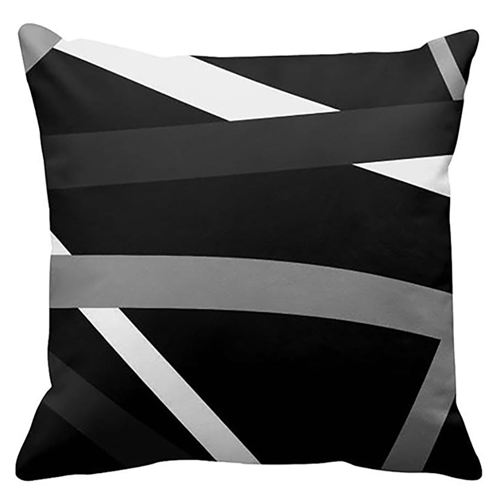 Black and White Geometric Pattern Pillow Covers Set of 4 ,,sofa and Chair Cushion Covers, Home Bedroom Room Decoration