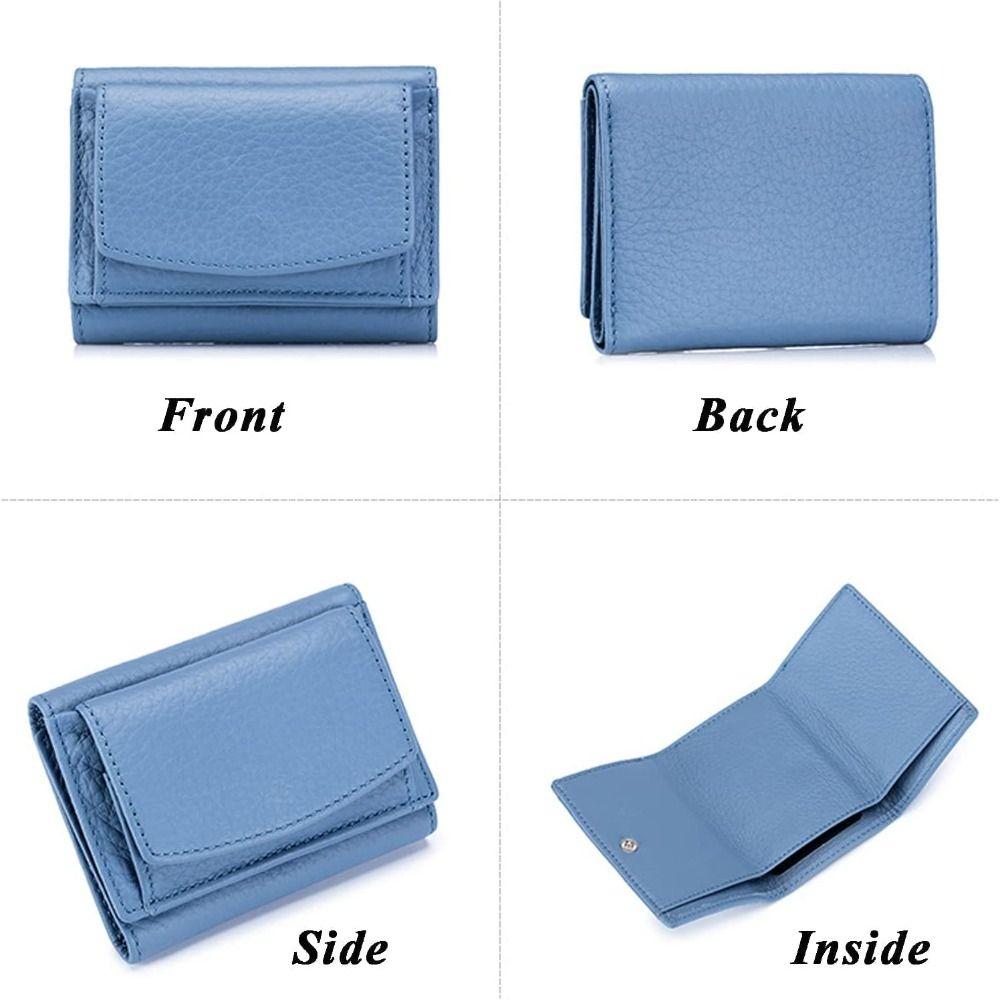 New PU Leather Leather Wallet Coin Purse Short Wallet Folding Mini Wallet with Cash Slot Simple Small Purse for Women