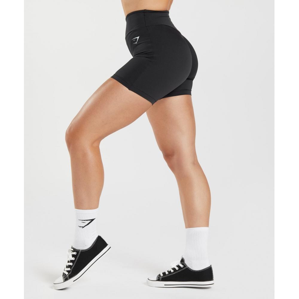 Gymshark Power Tight Šortky Černé B4a6u Bb2j