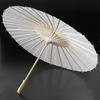 60/80CM DIY Hand-Painting Paper Umbrella Chinese Style Decorative White Oil-paper Umbrella with Wooden Handle Kids Coloring Oriental Umbrella Crafts
