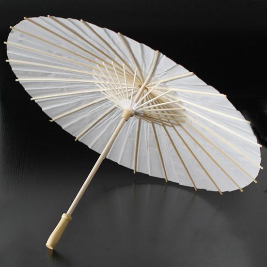 60/80CM DIY Hand-Painting Paper Umbrella Chinese Style Decorative White Oil-paper Umbrella with Wooden Handle Kids Coloring Oriental Umbrella Crafts
