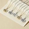 Fashion Witch Knot Necklace Celtic Irish Round Pendant Necklace with Rhinestones Women's Clavicle Chain Lucky Jewelry Party Gift