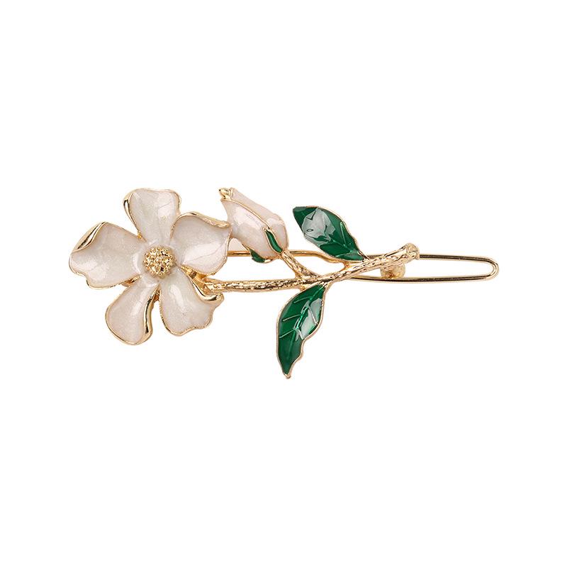 Retro French Flower Hair Clip for Women - Summer Side Bangs Fairy Hairpin Headwear