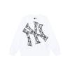 MLB New York Yankees Großes Logo Print Rundhals Langarm Sweatshirt Unisex Sweatshirt Weiß 3AMTO0226-50WHS
