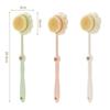 Double Sided Bath Brush Long Handle Non-slip Soft Bristle Exfoliating Body Scrubber for Home Daily Bathing 1Pcs