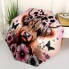 1pc Domineering Cow & Flower Design Automatic Opening and Closing Folding - A Good Choice for Gifts, Fashionable and Convenient Umbrella Wit