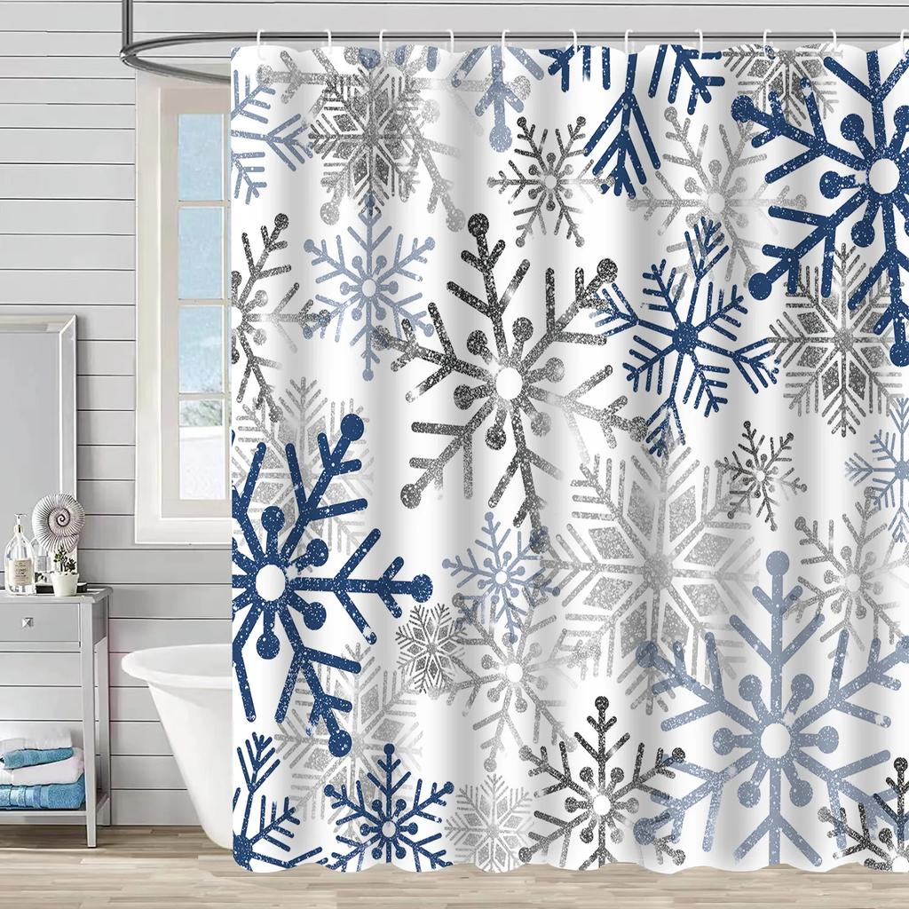 Merry Christmas /Santa Claus/Shower Curtains Holiday Farmhouse Home Fabric Bath Curtain Bathroom Decor/cow Print Blanket
