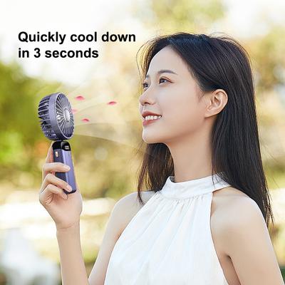 Portable Handheld Mini Fan Foldable Aromatherapy Neck Fan Desk Fan Phone Holder 5 Adjustable Speeds