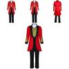 The King Of Circus Barnum Cosplay Costume For Men Red And Black Polyester Blended Fabric