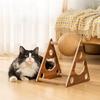 Scrtching Bll for Small Medium Pet Stble Wooden Bse Indoor Toy