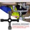 Universal 4 Way Cross Triangle Wrench Key Electric Cabinet Keys Utility Key Fit for Faucet, Gas Meter, Valve, Spigots Opening