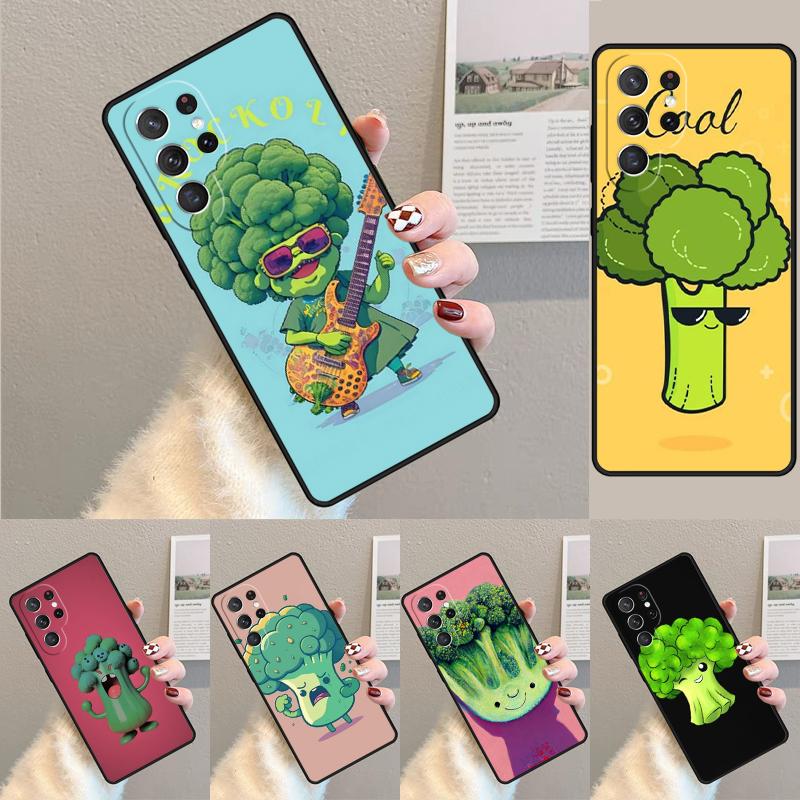 Funny Cartoon Broccoli Phone Case for Samsung Galaxy note 10 pro S26 Ultra S23 S24 FE S25 S21 S22 PLUS shockproof Cove