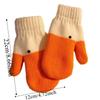 Fashion Orange Cartoon Goose Gloves Polyester Windproof Winter Knitted Gloves Warmer Thickened Anti-cold Mittens Outdoor