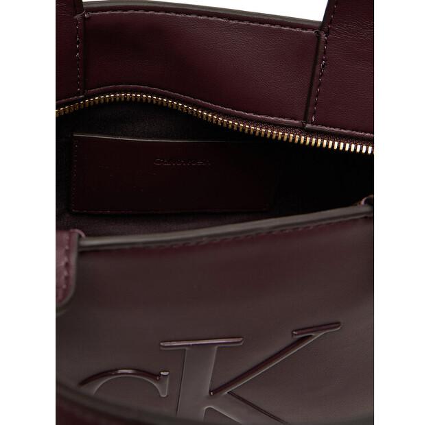 Bag Calvin Klein Calvin Klein Bold Ck Small Tote With Strap LV04F3219G Burgundy