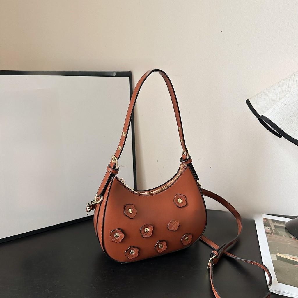 Flower Three Dimensional Trendy Small Women Bag Inner Pocket Design Zipper Bags