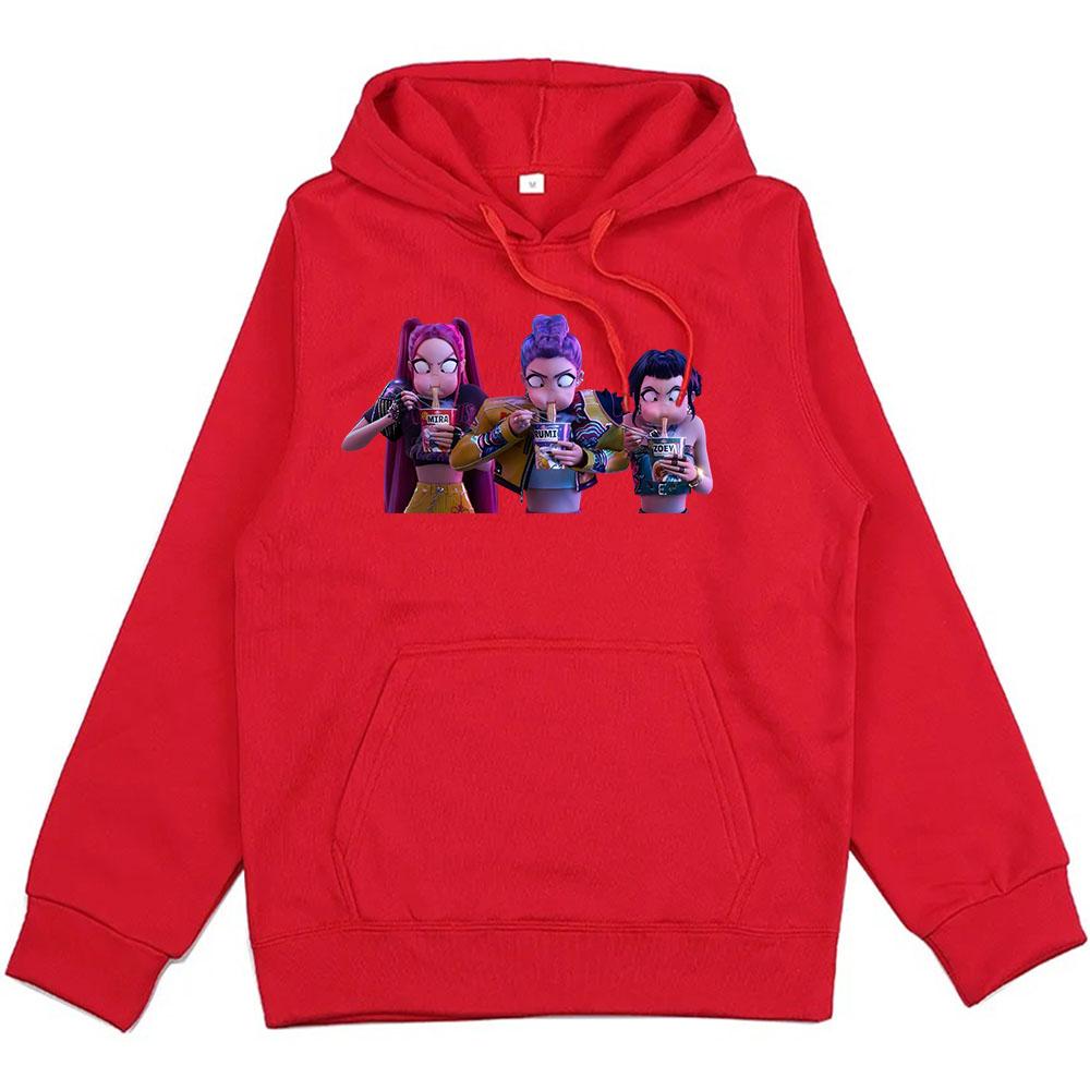 Women Clothing KPop Demon Hunters Movie Hoodies Long Sleeve Fashion Female Sweatshirts Hooded Unisex Streetwear