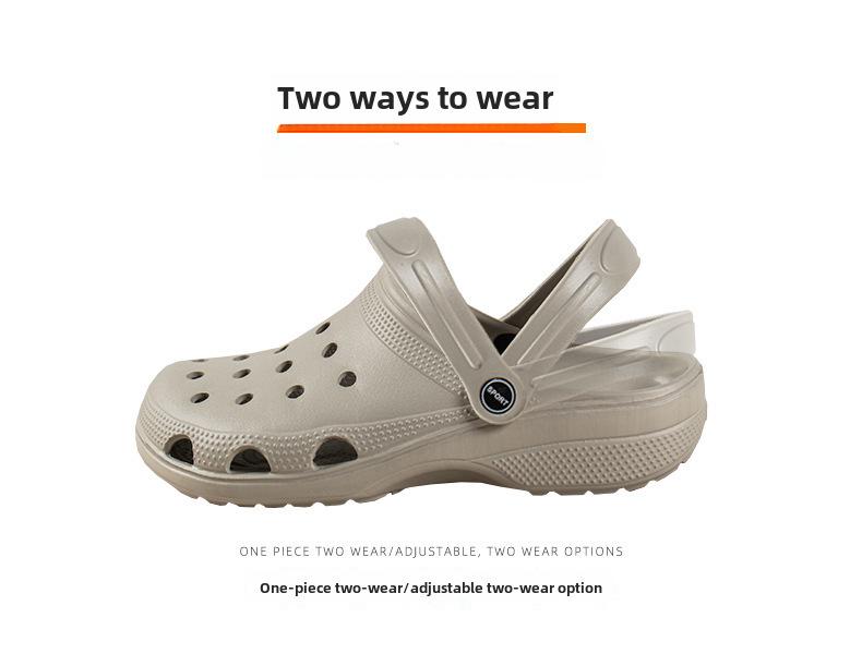 Men's and Women's Summer Garden Sandals - Solid Color Baotou Beach Shoes for Couples