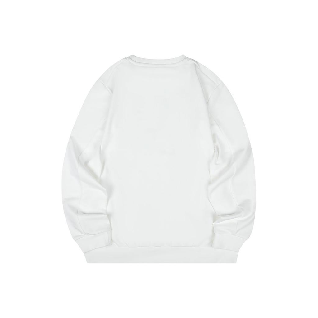 Skechers Basic Letter Print Casual Commuting Versatile Layering Crew Neck Pullover Sweatshirt Men Sweatshirt Cotton-Candy-White P425M232-0074