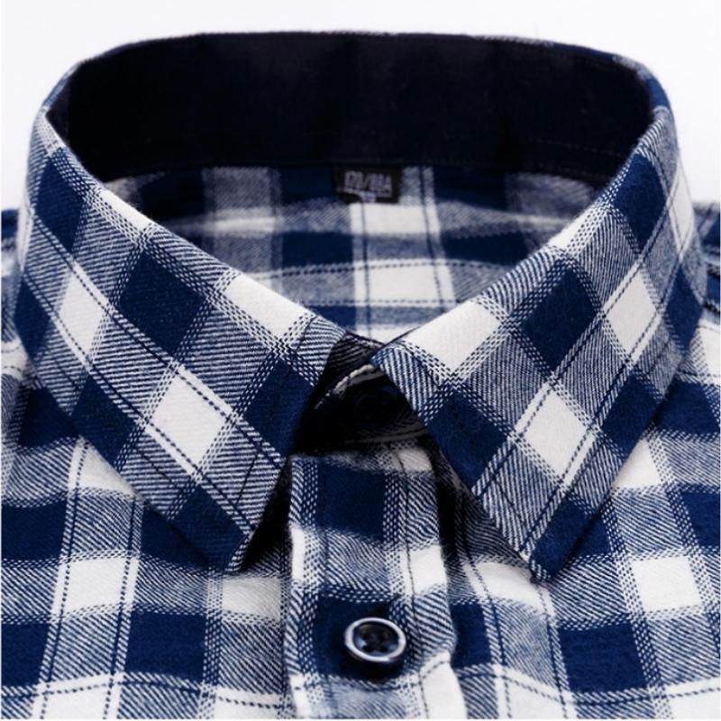 Spring, Autumn and Winter Flannel Shirt Long Sleeve Cotton Fashion Plaid Casual Soft Standard Fit Men's Shirt 5XL 6XL