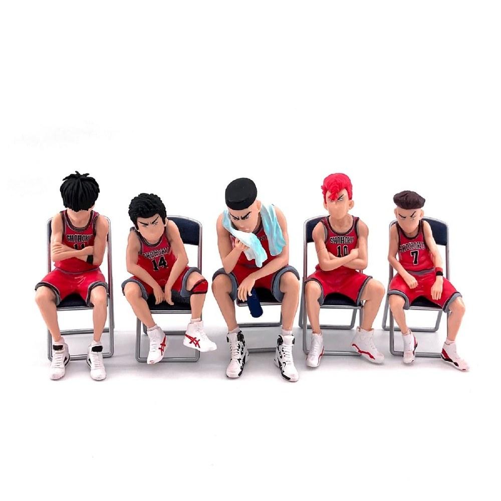 

Denyeet Slam Dunk Kaede Rukawa PVC Action Figure 5-Piece Set 7-8cm Anime Scene Model Toy Complete