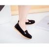 Women's Flat Single Shoes Four Seasons Large Size Bean Shoes Frosted Breathable Shallow Flat Heel Versatile Non-slip Women's Shoes Trend
