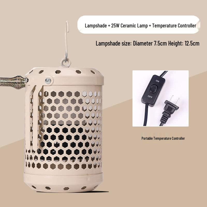 

Ceramic Heat Lamp for Lizards, Birds, and Pets - No-Light Warmth for Rabbits & Parrots