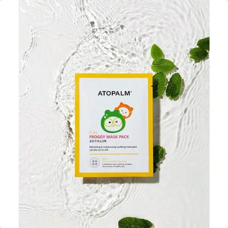 Atopalm KIDS FROGGY MASK PACK 1 BOX (5 Sheets), Revitalizing Moisturizing MLE Mask Pack, Korea