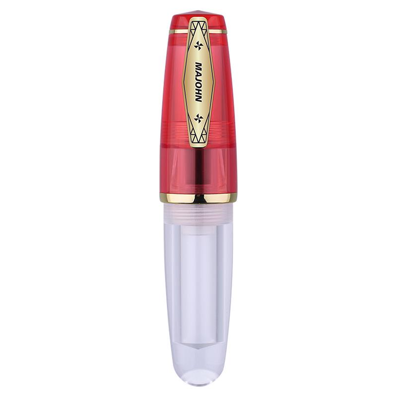 MAJOHN Mo Jiang Q3 Penna Stilografica Colorata Trasparente con Pennino Lrgo Placcato Oro - Design Carino Unisex Panciotto