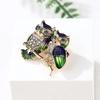 Trendy Double Owl Brooches Zircon Brooch Badge Pin Bird Animal Party Casual Suit Decoration Badge for Women Corsage Gifts