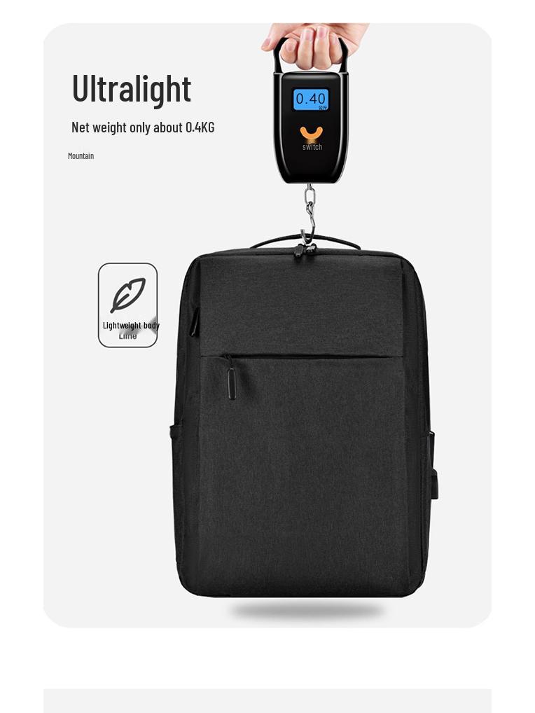 Cross-Border Business Laptop Backpack for Students - Simple, Solid Color Design