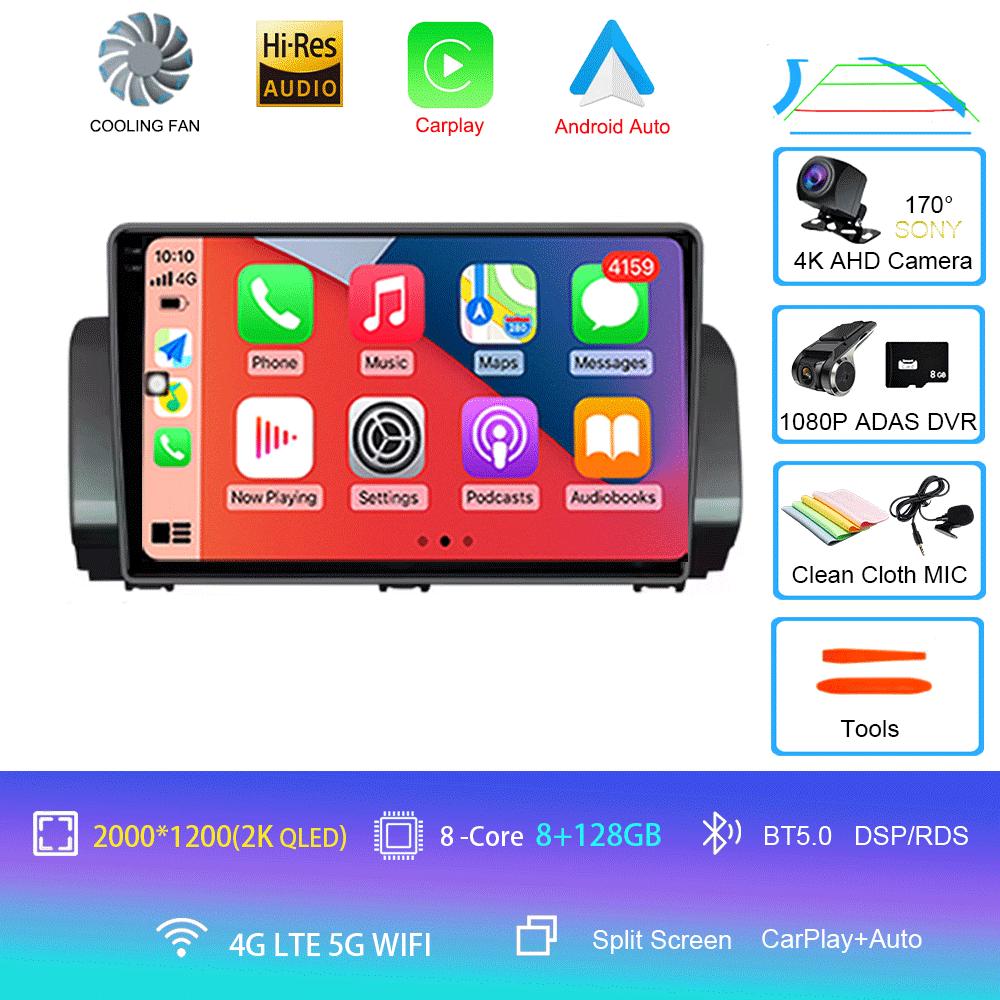For Renault Sandero 2021 Car Radio Stereo Multimedia Video Player Navigation GPS CarPlay SWC 9" IPS DSP WIFI BT Android 14 Auto